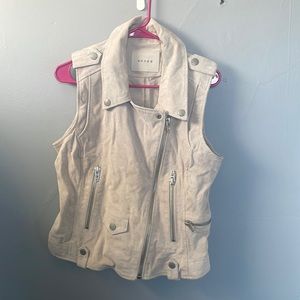 Blank NYC Women’s Medium Taupe Suede sleeveless Moto vest Jacket